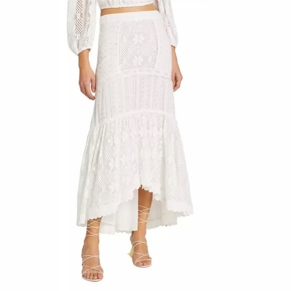 LoveShackFancy Sisto Hi-Low Maxi Lace Skirt New With Tags US6